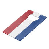 Steel Bottle Opener mit Flagge der Niederlande Geldbeutel Flaschenöffner (Vorderseite Schrägansicht)