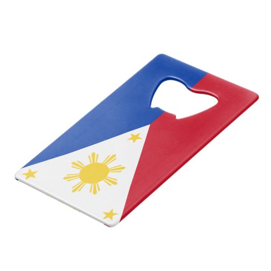 Steel Bottle Opener mit Flagge der Philippinen Geldbeutel Flaschenöffner (Rückseite Schrägansicht)