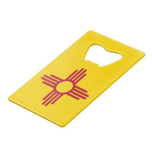 Steel Bottle Opener mit Flagge New Mexico, USA Geldbeutel Flaschenöffner (Rückseite Schrägansicht)