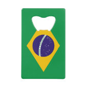 Steel Bottle Opener mit Flagge von Brasilien Geldbeutel Flaschenöffner (Vorderseite)