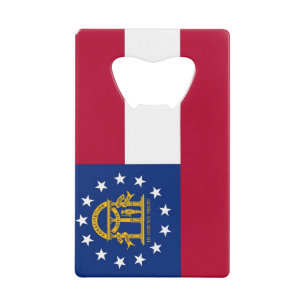 Steel Bottle Opener mit Flagge von Georgia, USA Geldbeutel Flaschenöffner