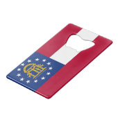 Steel Bottle Opener mit Flagge von Georgia, USA Geldbeutel Flaschenöffner (Vorderseite Schrägansicht)