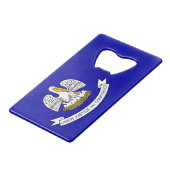 Steel Bottle Opener mit Flagge von Louisiana, USA Geldbeutel Flaschenöffner (Vorderseite Schrägansicht)