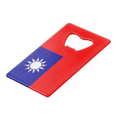 Steel Bottle Opener mit Flagge von Taiwan Geldbeutel Flaschenöffner (Vorderseite Schrägansicht)