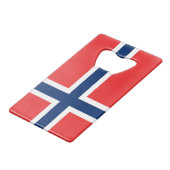 Steel Bottle Opener mit norwegischer Flagge Geldbeutel Flaschenöffner (Vorderseite Schrägansicht)