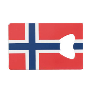 Steel Bottle Opener mit norwegischer Flagge Geldbeutel Flaschenöffner