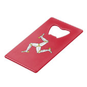 Steel Bottle Opener with Isle of Man flagge, UK Geldbeutel Flaschenöffner (Rückseite Schrägansicht)