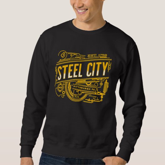 Steel City Pittsburgh Pennsylvania 412 Zuhause Vin Sweatshirt (Vorderseite)