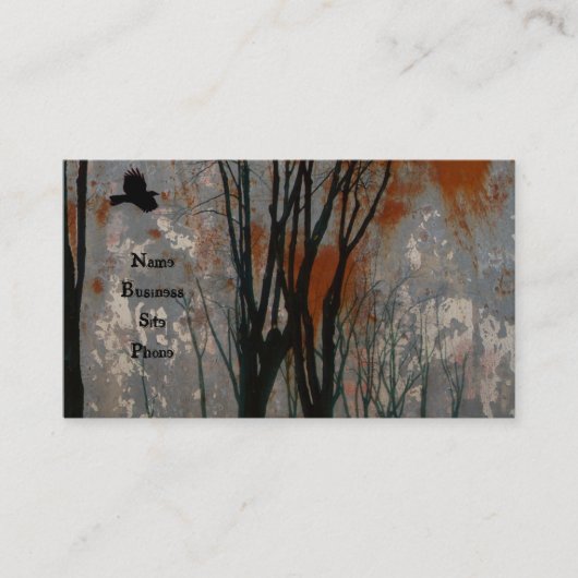 Steel Crow Art Grunge Visitenkarte (Vorderseite)