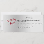 Steel Design 21. Geburtstag Party Bus Pass Einladung (Rückseite)