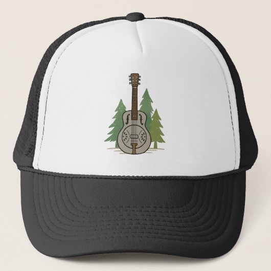 Steel Dobro Forest-Rustic Music Lover trucker hat Truckerkappe (Vorderseite)