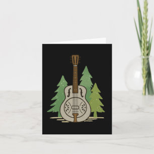 Steel Dobro Wald Rustikale Musikliebhaber Kunst Karte