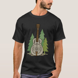 Steel Dobro Wald Rustikale Musikliebhaber Kunst T-Shirt