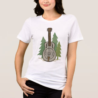 Steel Dobro Wald – Rustikaler Musikliebhaber Kunst Tri-Blend Shirt