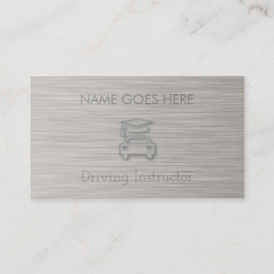 "Steel" Driving Instructor Business Cards Visitenkarte