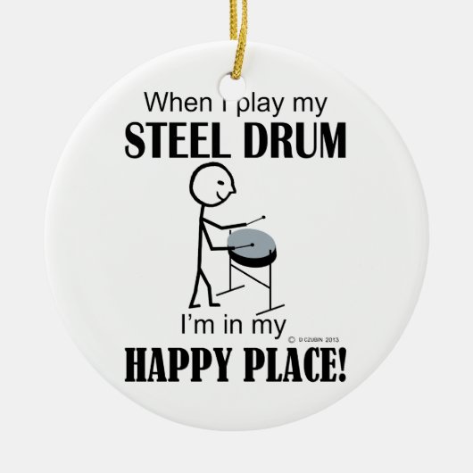 Steel Drum Happy Place Keramik Ornament (Vorne)