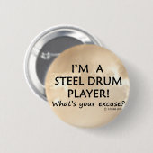 Steel Drum Player Entschuldigung Button (Vorne & Hinten)
