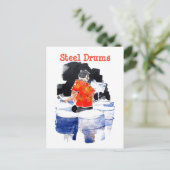 Steel Drums Bass Player #160601 Postkarte (Stehend Vorderseite)