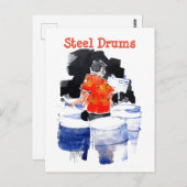 Steel Drums Bass Player #160601 Postkarte (Vorne/Hinten)