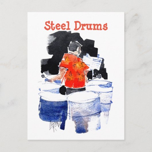 Steel Drums Bass Player #160601 Postkarte (Vorderseite)
