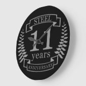 Steel Eleventh wedding anniversary 11 years Große Wanduhr (Winkel)