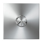 Steel Gradient Graphic Peace Symbol Fliese (Vorderseite)