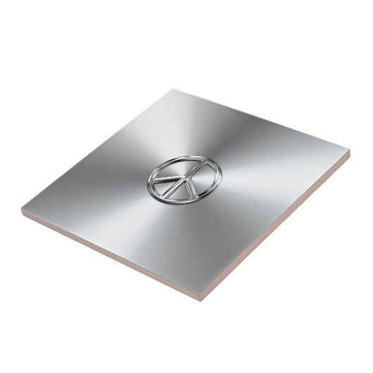 Steel Gradient Graphic Peace Symbol Fliese (Seite)