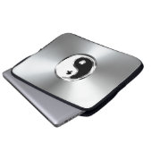 Steel Gradient Graphic Yin-Yang Symbol Laptopschutzhülle (Vorne Knopf)