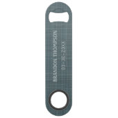 Steel Gray Blue Classy Chic Weave Muster Speed Flaschenöffner (Vorderseite)