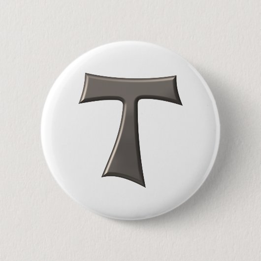 Steel Gray Look Franciscan Tau Cross Button (Vorderseite)
