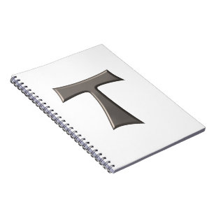 Steel Gray Look Franciscan Tau Cross Notizblock