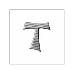 Steel Gray Look Franciscan Tau Cross Permastempel