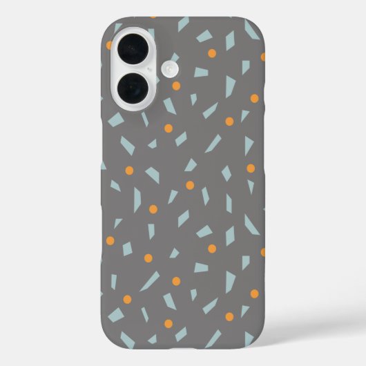 Steel Gray Orange und Baby Blue Confetti Case-Mate iPhone Hülle (Rückseite)