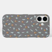 Steel Gray Orange und Baby Blue Confetti Case-Mate iPhone Hülle (Rückseite (Horizontal))