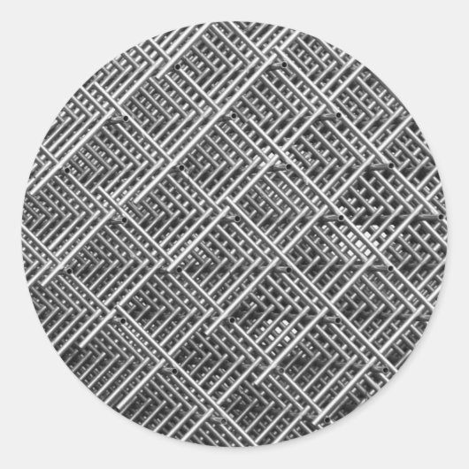 Steel Grid Industrial Mesh Pattern Runder Aufkleber (Vorderseite)
