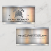 Steel Hard Hat Hammers | Bau Metallic Visitenkarte (Vorne/Hinten)