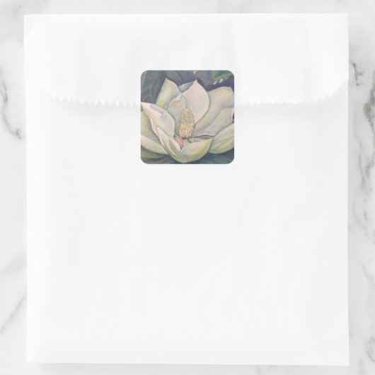 Steel Magnolia-Blume Quadratischer Aufkleber (Tasche)