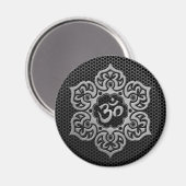 Steel Mesh Floral Om Magnet (Vorderseite/Rückseite)