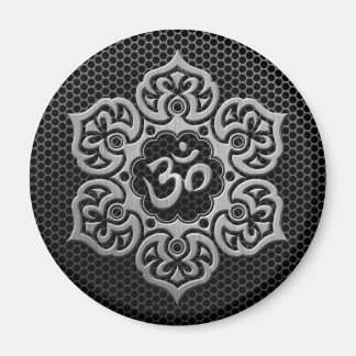Steel Mesh Floral Om Magnet