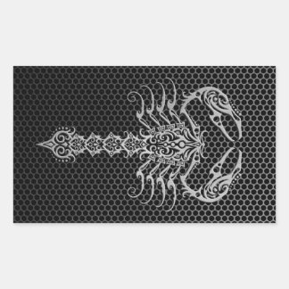 Steel Mesh Scorpion Rechteckiger Aufkleber