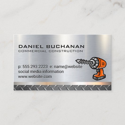 Steel | Metallic | Logo der Bohrlotsen Visitenkarte (Vorderseite)