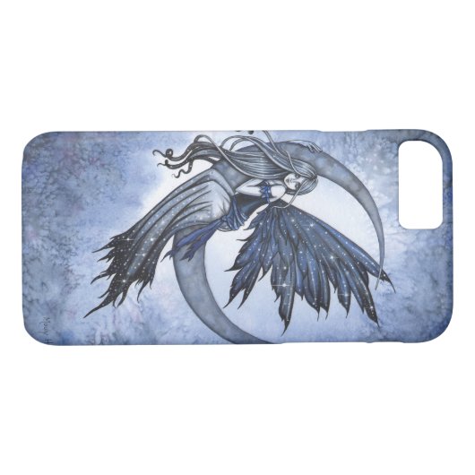 Steel Moon Fairy über Crescent Moon Fantasy Art Case-Mate iPhone Hülle (Rückseite (Horizontal))