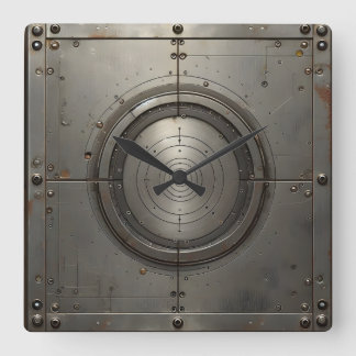 steel object quadratische wanduhr
