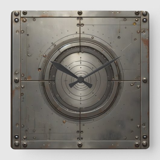 steel object quadratische wanduhr (Vorderseite)