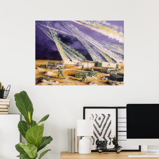 Steel Rain Desert Storm Missles by Frank M. Thomas Poster (Heimbüro)