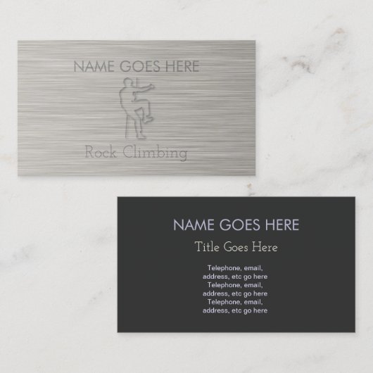 "Steel" Rock Climbing Business Cards Visitenkarte (Vorne/Hinten)