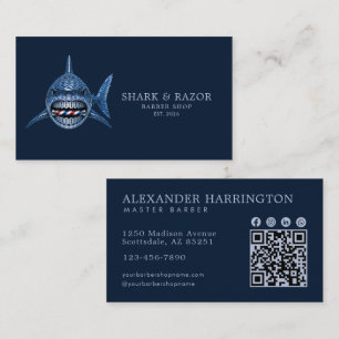 Steel Shark Professional Friseursalon Qr Code Visitenkarte