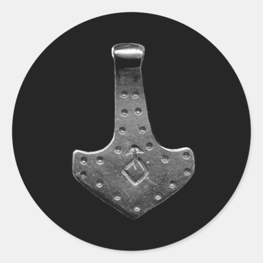 Steel Thammer Hammer schwarz große runde Aufkleber (Vorderseite)