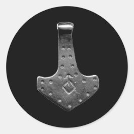 Steel Thammer Hammer schwarz große runde Aufkleber