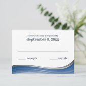 Steel Wave Blue UAWG RSVP Karte (Stehend Vorderseite)